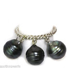 Tahitian Pearl Charm Ring size 6.75 Black Handmade