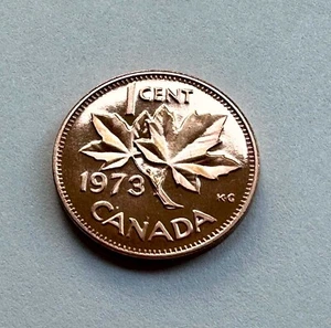 Canada 1973 1-Cent Maple Leaf Penny Coin - Proof Like Brilliant Uncirculated - Picture 1 of 2