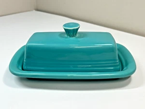 New Fiestaware Turquoise XL Covered Butter Dish FIESTA 8"x5" HLC Aqua Teal - Picture 1 of 10