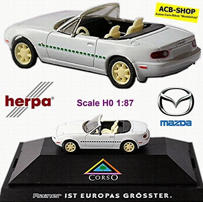 Mazda MX5 Roadster Corso Tipo Na 1. Generazione 1989-98 Bianco 1:87 Herpa PC - Immagine 1 di 4