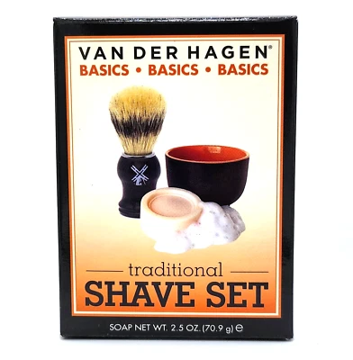 Van Der Hagen Basic Shave Set includes Deluxe Soap + Bowl and Boar Brush - Image 1 of 2
