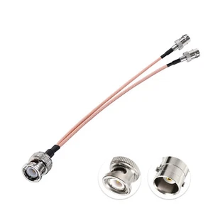 BNC Splitter Cable Male to Dual Female Coaxial Cable V Type Pigtail RG316 50 Ohm - Picture 1 of 5
