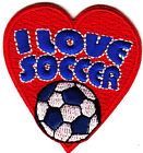 I LOVE SOCCER Iron On  Patch Soccer Sports Game