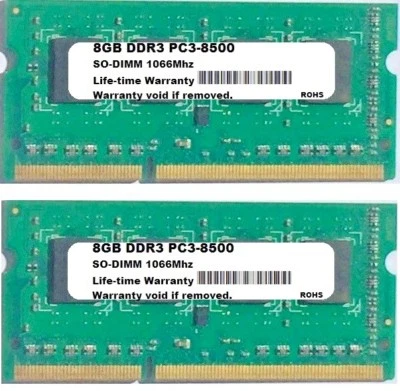 16GB Kit 2X 8GB SODIMM Apple iMac Late 2009 PC3-8500 A1311 MB950LL/A Memory Ram - Image 1 of 2