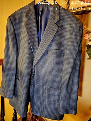 Giacca monopetto Burberry London blu ardesia scuro check lana e seta $3.250