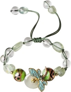 Crystal Bead Bracelet for Women Girls Adjustable Woven Rope Shell Flower Charm C - Picture 1 of 6