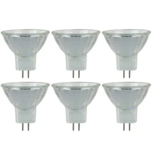 6 Pack Sunlite 10 Watt, 30° Narrow Flood, MR11 with Cover Guard, GU4 Base - Picture 1 of 4