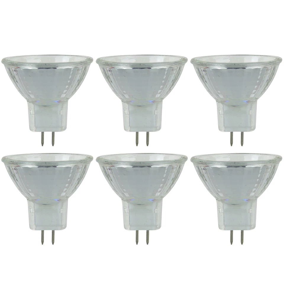 6 Pack Sunlite 10 Watt, 30° Narrow Flood, MR11 with Cover Guard, GU4 Base - Image 1 of 4