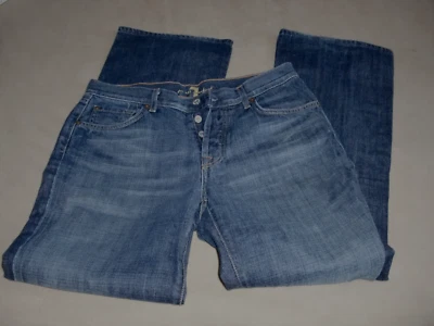 Men's~7 FOR ALL MANKIND~BUTTON FLY~LOOSE FIT ~FLARED LEG~JEANS Size~W32/L32~MINT - Image 1 of 4