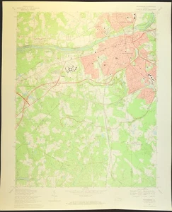Petersburg Map of Dinwittie County Virginia Colonial Heights Ettrick Matoaca - Picture 1 of 6