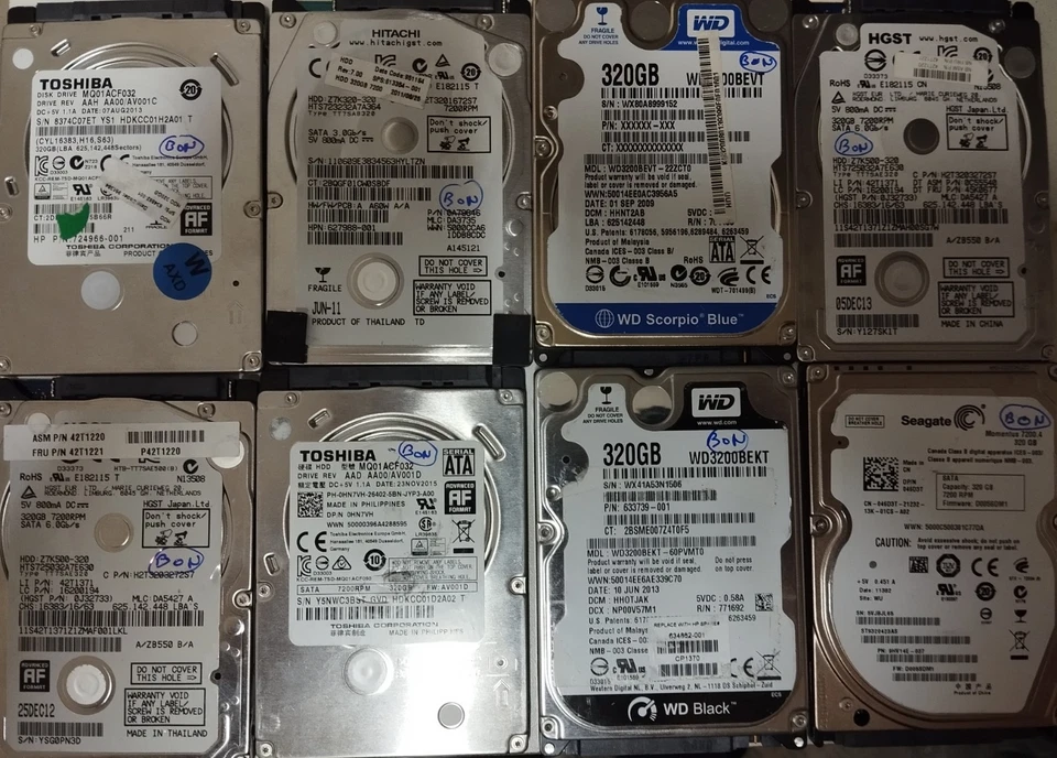 TBE 100% fonctionnel lot Informatique de 45 disques durs 2,5 pouces SATA Pas SSD - Photo 1/1