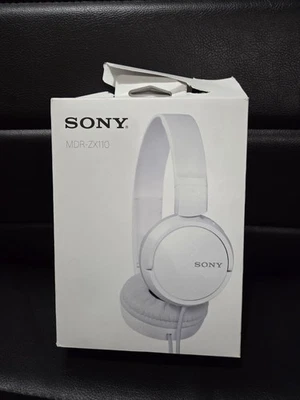 Sony MDR-ZX110 ZX Series Wired On-Ear Stereo Headphones ZX110 White Tangle Free - Image 1 of 3