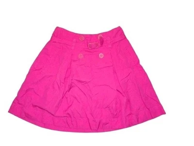 Falda Plisada Lilly Pulitzer Riley Daiquiri Rosa Botón Cinturón Lona Talla 6 Cremallera Foto 1 de 4