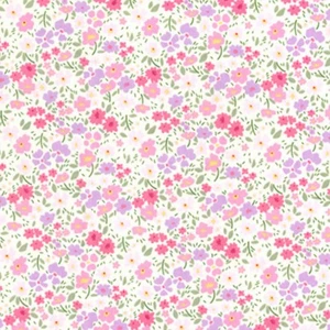 100% cotton quality craft fabric by metre fat quarter floral ditsy pink lilac B - Picture 1 of 14