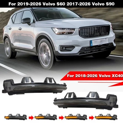 2x Luces de señal de giro de espejo retrovisor lateral dinámico para Volvo XC40 2018-2026 Foto 1 de 4