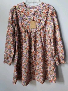 Mini Boden Norah Scallop Cord Dress/ Size 11-12 years Nwt Floral Flowerbed - Picture 1 of 10