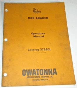 Mustang OMC Owatonna 1000 Minicargadora Manual Operadores 37690L ¡ORIGINAL! - Imagen 1 de 3