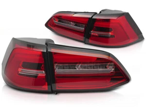 Fanali posteriori full led lightbar per VW Golf 7 (VII) Variant 13-17 rosso/cromo - Foto 1 di 5