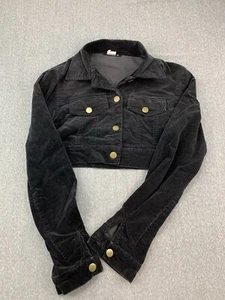 579 Velvet Cropped Jacket Womens size Small* Black 90's Y2k Vintage Goth Cool - Picture 1 of 15