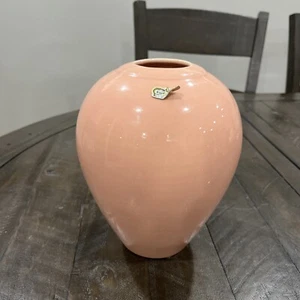 Vintage ROYAL HAEGER 8" Ceramic Pastel Pink Vase, Original Sticker 4327 1980s - Picture 1 of 6