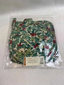 Longaberger 2 Piece American Holly Pot Holders - In Original Packaging - Picture 1 of 2