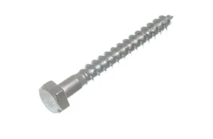 New 100 X Hexagon Hex Head Coach Screw BZP Zinc Plated Steel Fixing M6 X 50mm - - Picture 1 of 1