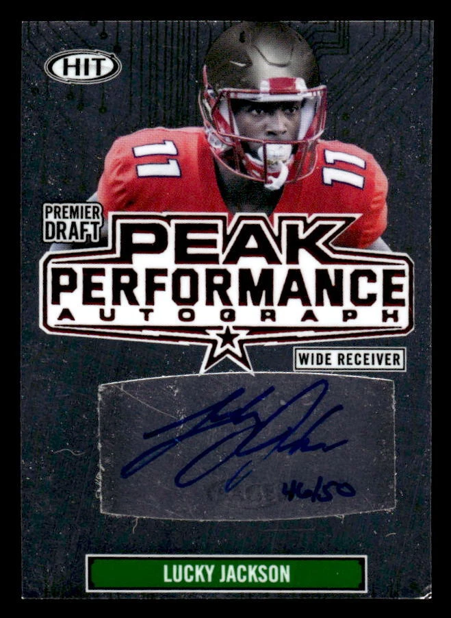 2020 Sage Hit Peak Performance Auto Silver Lucky Jackson #PKA-LJ #/50 - Image 1 of 2