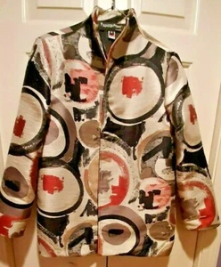 VTG 90S HIPSTER PAINTED PONY ABSTRACT PRINT TAPESTRY JACKET BLAZER WEARABLE ART - Picture 1 of 12