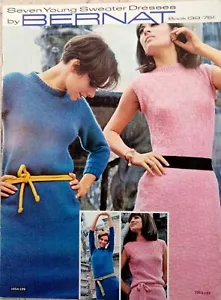 Vestidos Suéter Bernat Seven Young #139 Artesano 1967 De Colección Moda Tejido Mujeres - Imagen 1 de 7