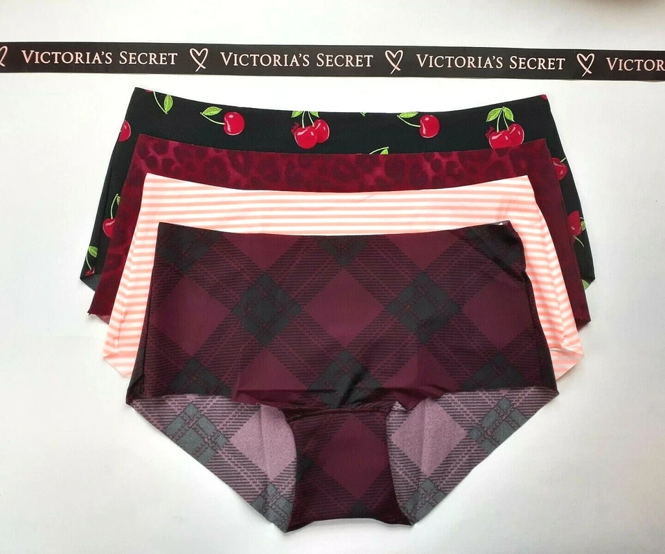 Victorias Secret Pantalones Cortos a Cuadros a Rayas No Show Crudos SEXY NUEVOS CON ETIQUETAS Sin Costuras ROSA Foto 1 de 4