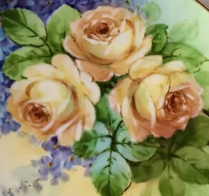 Antique FLOWERS Pickard Artist KOENIG Signed Hand Painted German China Set of 4 - Picture 1 of 19
