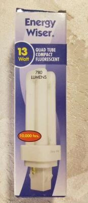 Genuine 13W 2700K BULBRITE ENERGY WISER CF13D827 COMPACT FLUORESCENT LAMP  - Image 1 of 2
