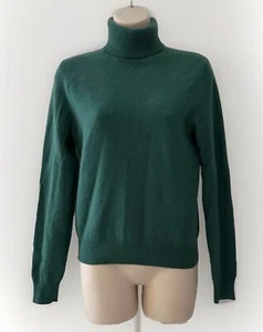 VintageUnited Colors Of Benetton 100% Cashmere Turtleneck Sweater Sz Large Green - Picture 1 of 8