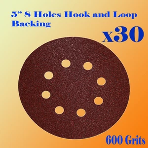 5" 8 Hole 600 Grit Sand Disc Paper Random Orbit Hook and Loop Sander Sanding - Bild 1 von 2