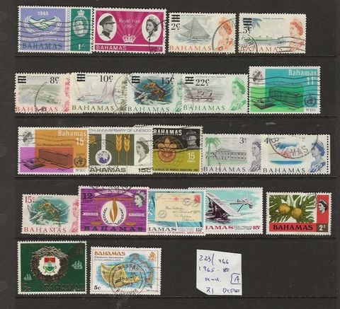 BAHAMAS...Sc #223/466...Mint & Used...1965/80...21 Diff Cover