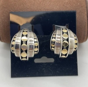 18k & 925 John Hardy Buddha Belly Dot Collection Earrings  - Picture 1 of 5