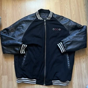 Vintage 90s Coogi Leather Wool Quilted Lined Bomber Coat Jacket Men’s Size 4XL - Picture 1 of 16