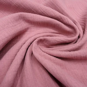 Tela algodón muselina doble gasa uni rosa tela blusa pañuelo para escupir - Imagen 1 de 5