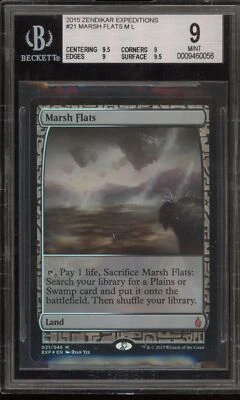 Magic the Gathering MTG Marsh Flats Zendikar Expeditions Foil #21 BGS 9 Mint - Image 1 of 2
