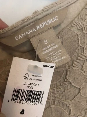NUEVO VESTIDO DE CÓCTEL TAG BANANA REPUBLIC 8 SEXY BEIGE ENCAJE ELÁSTICO BÁSICO CEÑIDO AL CUERPO Foto 1 de 4