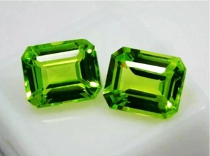 Pendiente de peridoto verde de 15 quilates corte esmeralda natural piedra preciosa suelta certificada - Imagen 1 de 4
