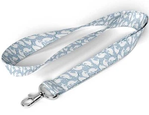 Blue White Sea Lions Seals Lion Seal Cute Kawaii Ocean Arctic 17.7" Neck Lanyard - Imagen 1 de 2