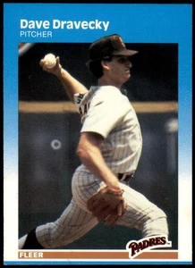 Dave Dravecky San Diego Padres 1987 Fleer #412 MLB Baseball Card Pitcher - Picture 1 of 2