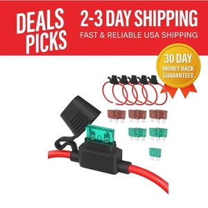 12V Waterproof Fuse Holder with 10 AWG Wiring – Set of 6 for Automotive & Marine - Picture 1 of 8