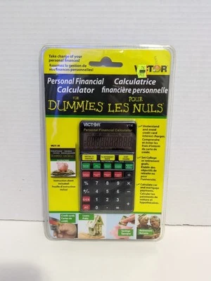 New Sealed Victor V14 Personal Financial Calculator for Dummies Black - Image 1 of 3