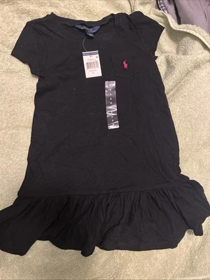 NWT Polo Ralph Lauren Black Girls Dress Size 5 - Image 1 of 3