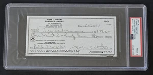 JOHNNY UNITAS Signed Personal Check-HALL OF FAME-BALTIMORE COLTS-PSA 9 Auto - Picture 1 of 7