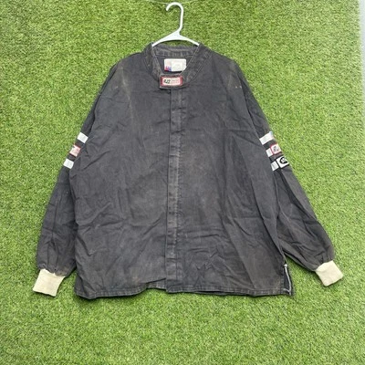 Vintage RJS FR3 Racing Equipment Jacket Mens 3XL Black Zip Up Embroidered 90s - Image 1 of 4