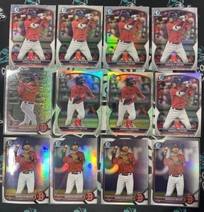 Marcelo Mayer Bowman Lunar Glow Refractors Shimmer Superstar Red Sox Lot 19 - Picture 1 of 4