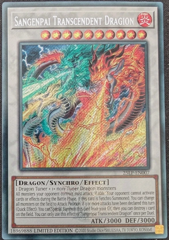 Sangenpai Transcendent Dragion (ESR) 25LP-EN007 Emblazoned Secret Rare NM - Image 1 of 1
